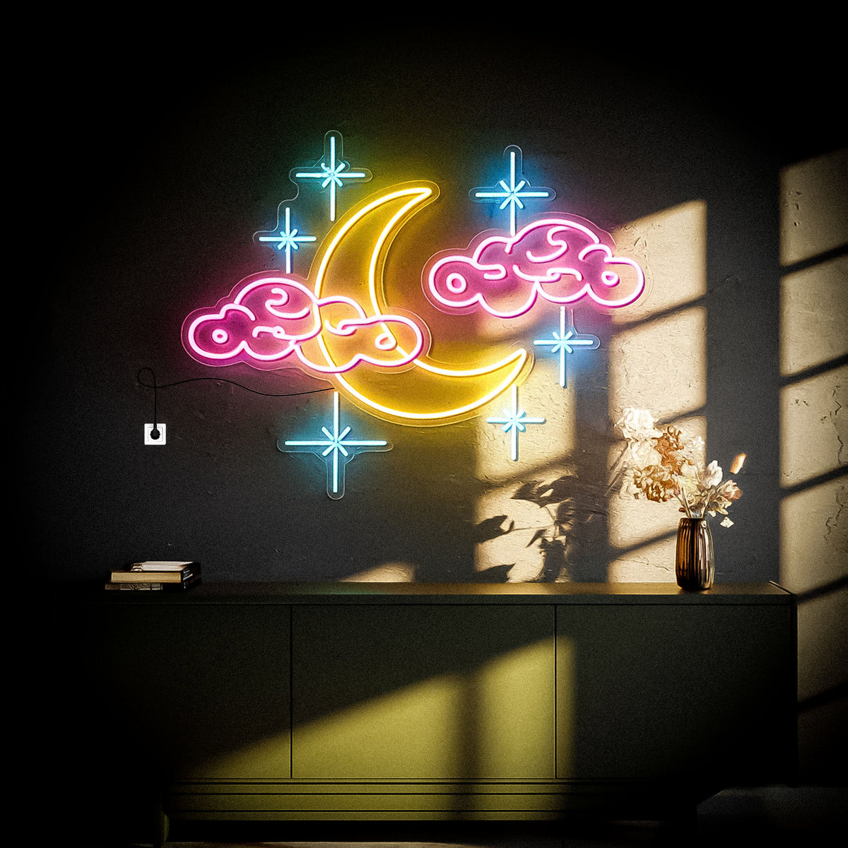 Moon Star Cloud Neon Sign