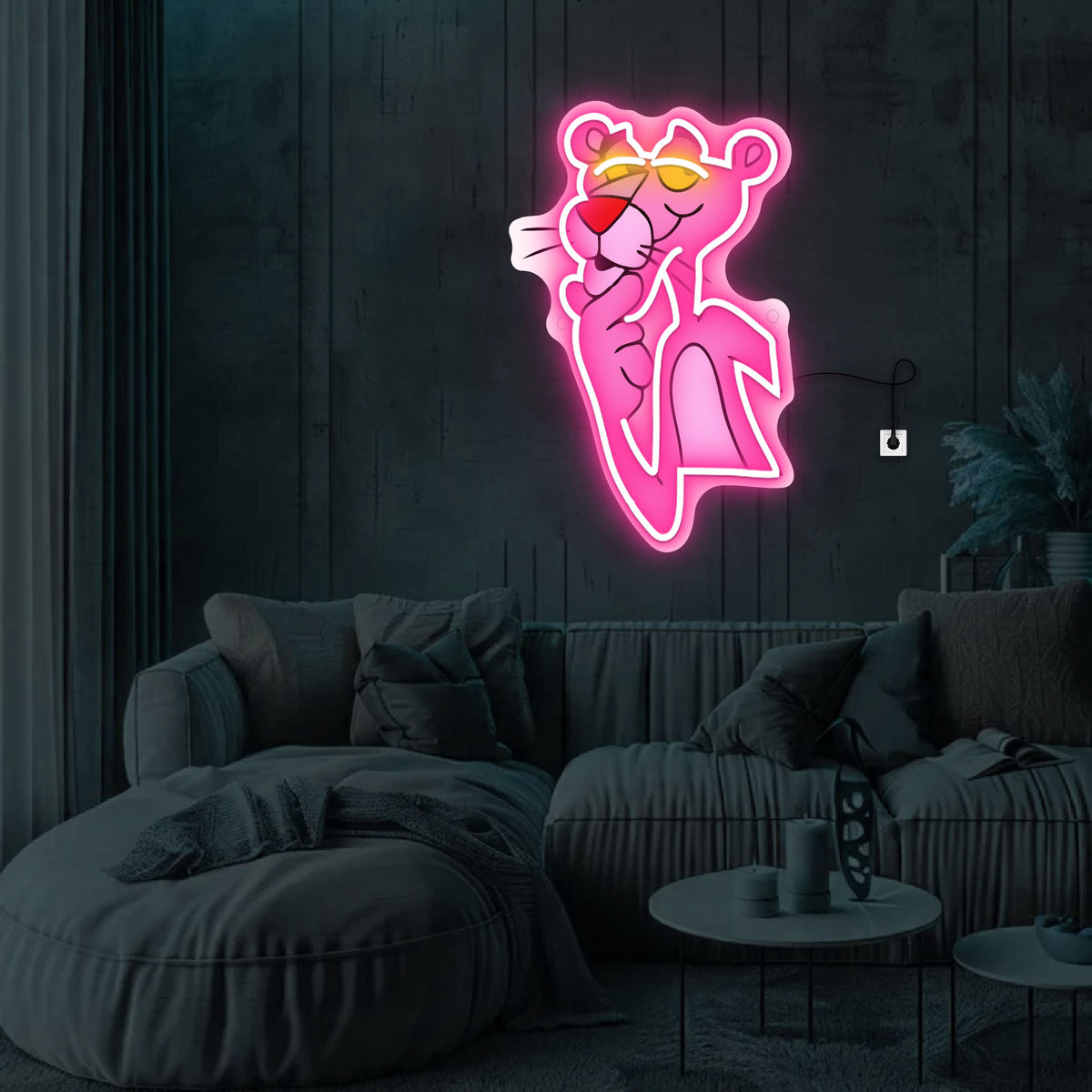 Pink Panther UV Neon Sign