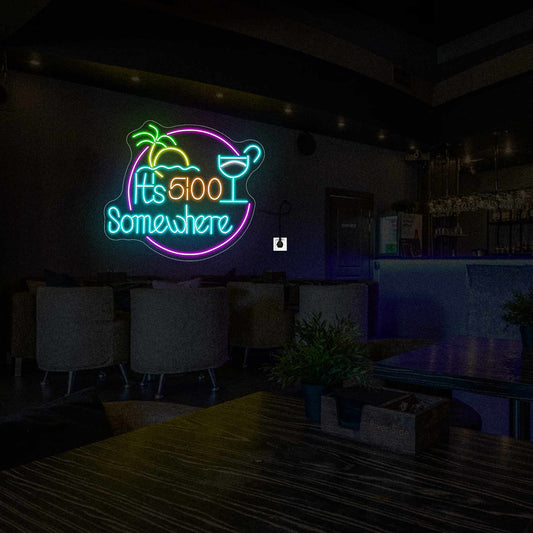 It’s 5:00 Somewhere Neon Sign - Neonsnest.com