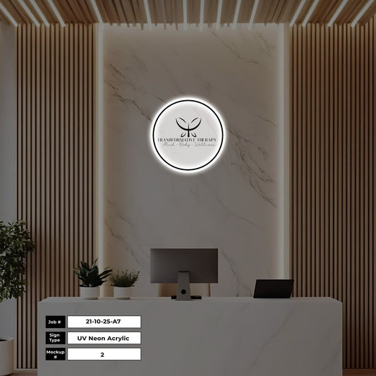 Transformative Therapy Round Acrylic Sign