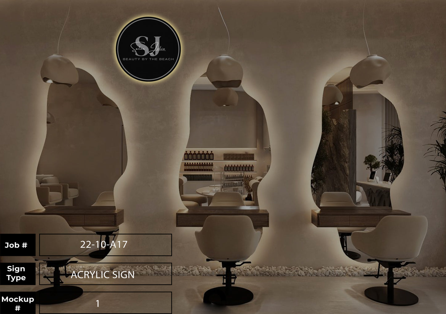 Round Acrylic Sign for Salon Jolie