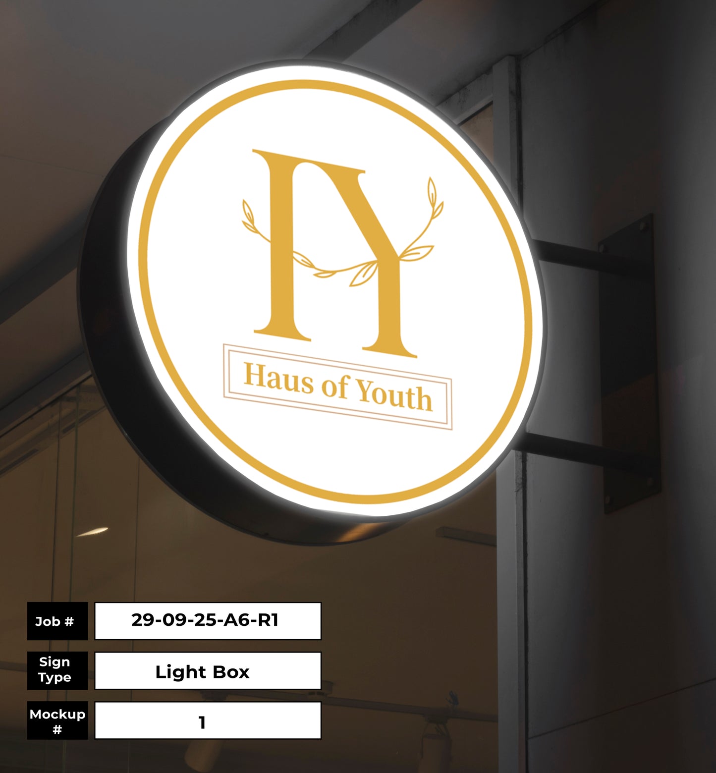 Lightbox Sign for Haus of Youth