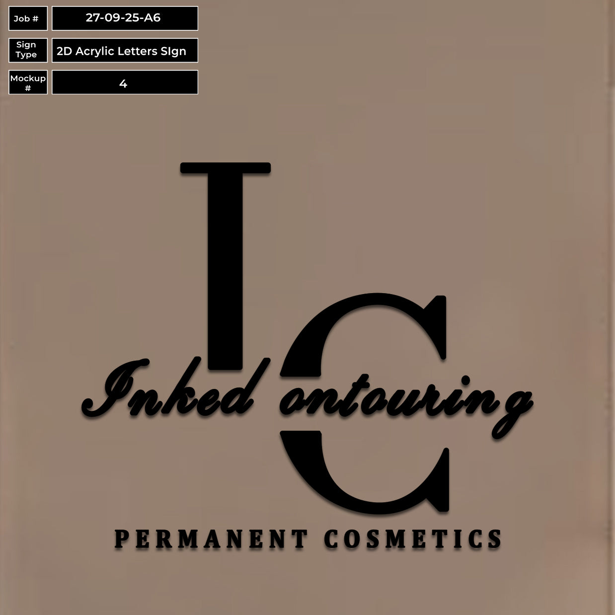 Inked Contouring PMU 2D Acrylic Sign
