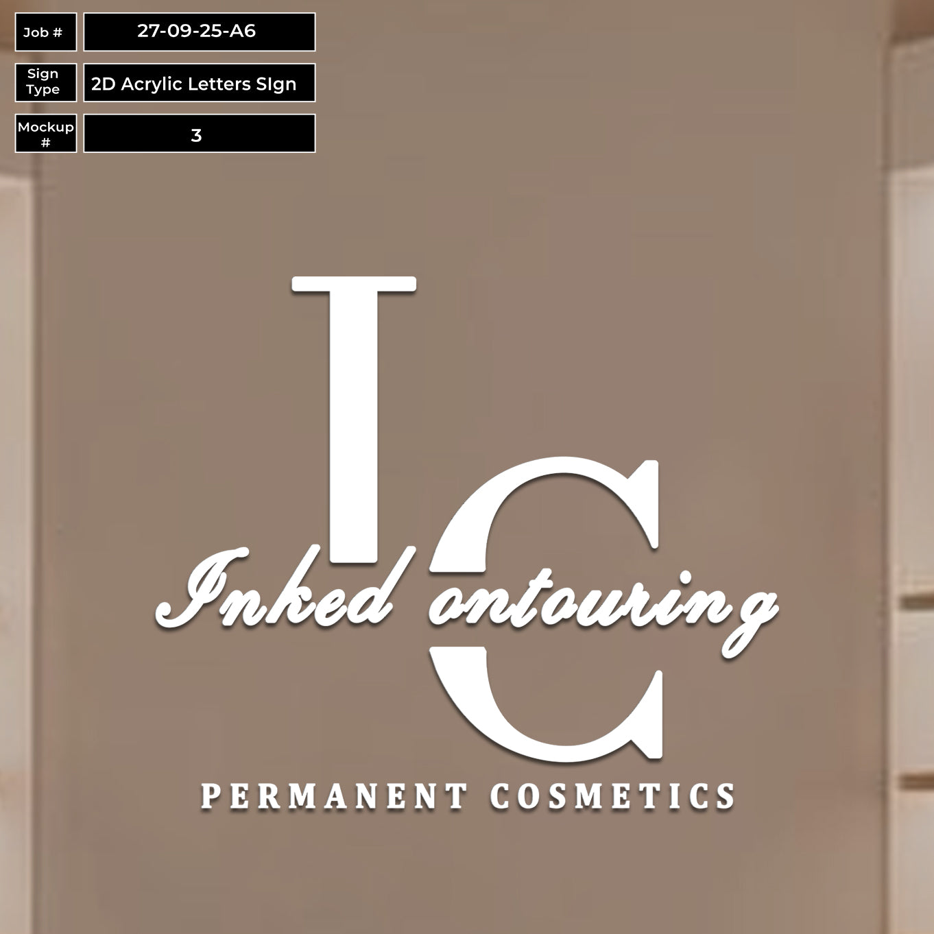 Inked Contouring PMU 2D Acrylic Sign