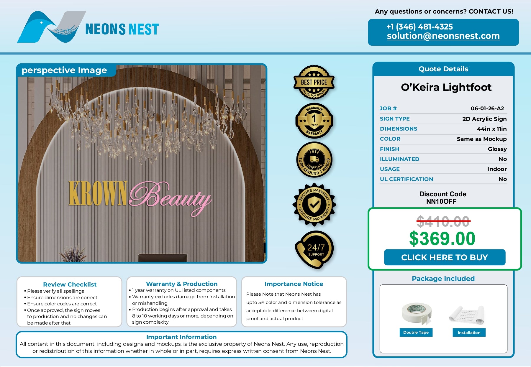 Krown Beauty 2D Acrylic Letters - Neonsnest.com