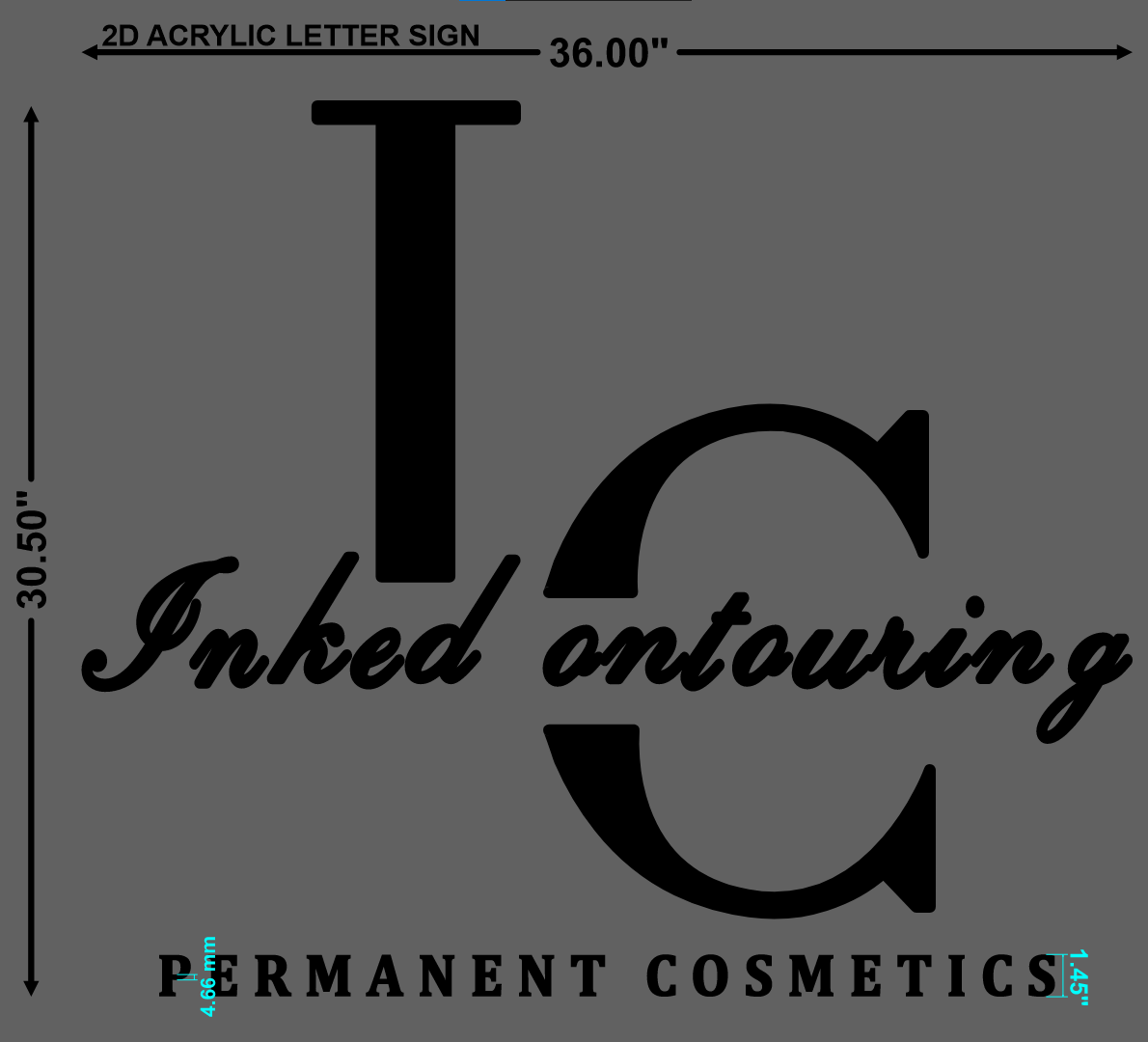 Inked Contouring PMU 2D Acrylic Sign