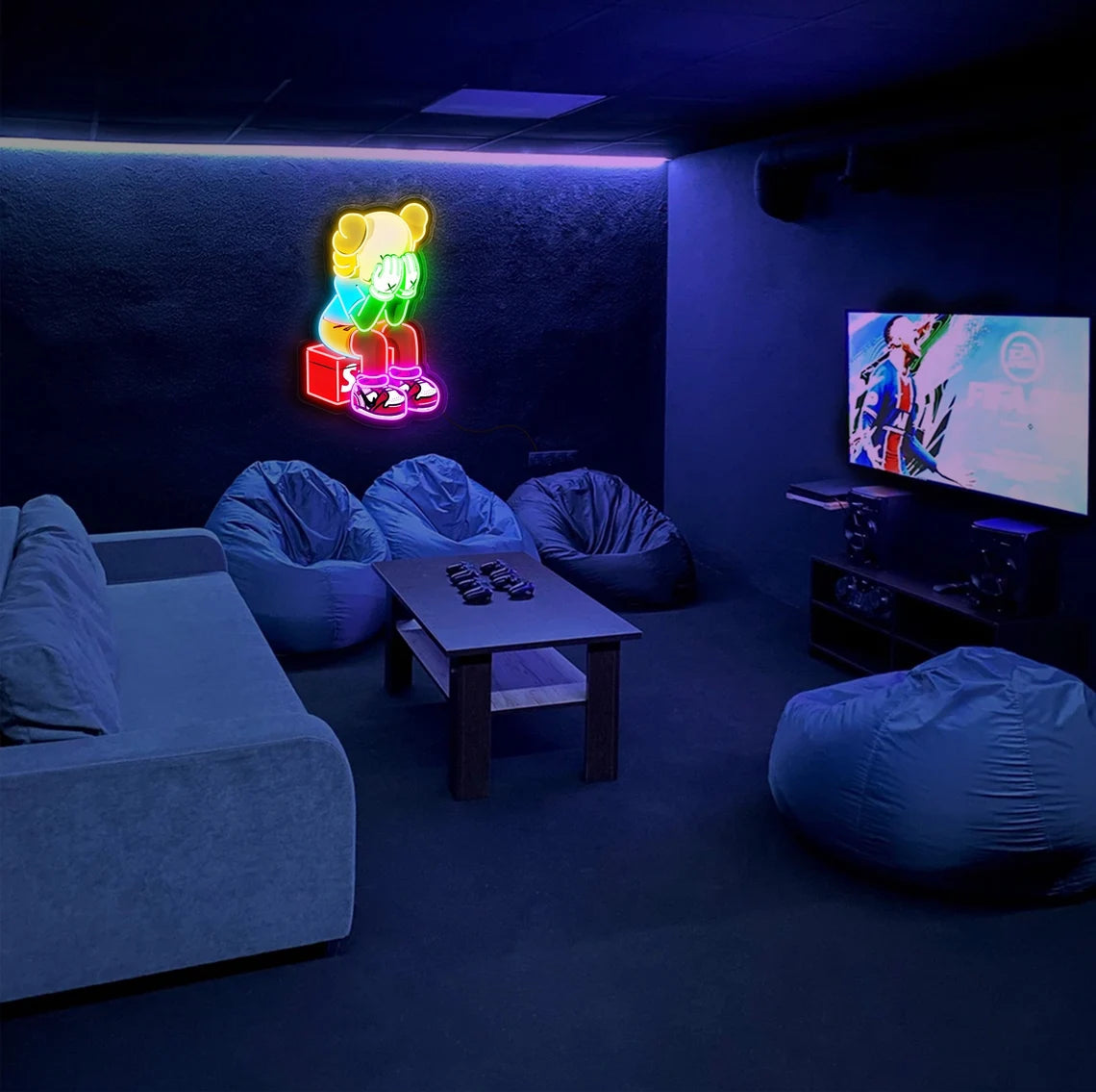 Kaws Anime UV Neon Sign