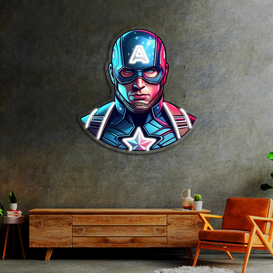 Captain America UV Neon Sign