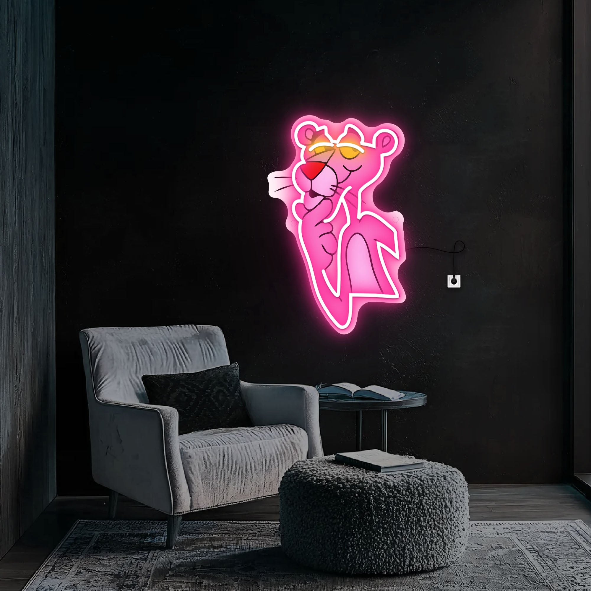 Pink Panther UV Neon Sign