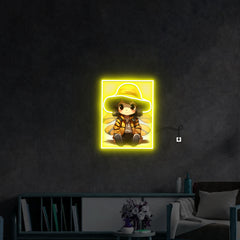 Girl with Hat UV Neon Sign