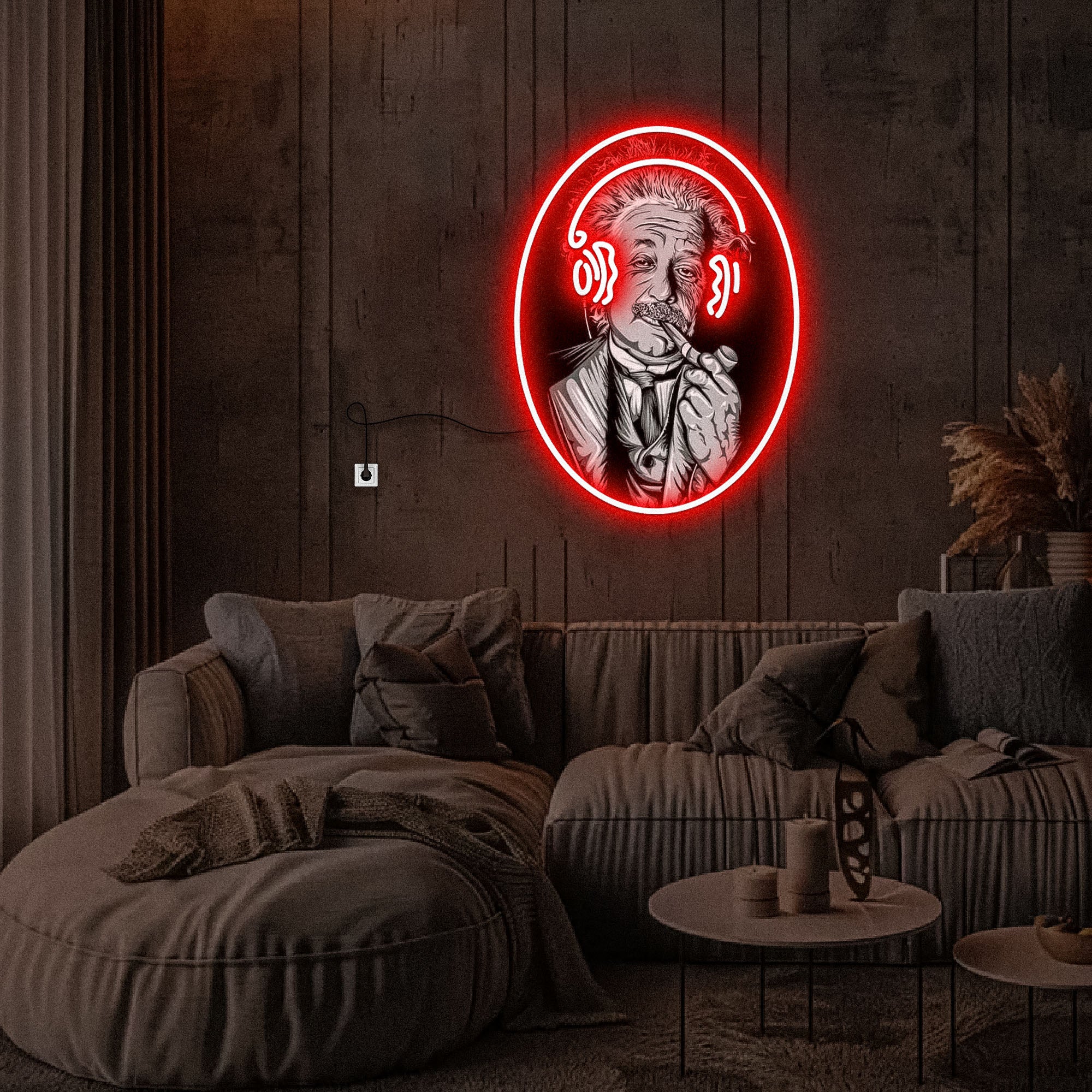 Einstein Chilling UV Neon Sign