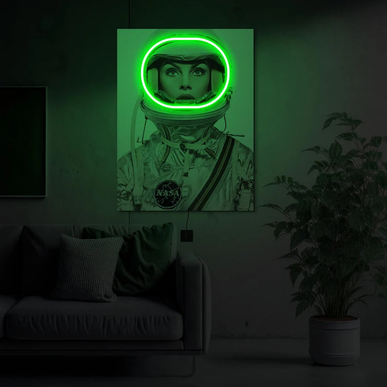 Jean Shrimpton Astronaut Neon Poster