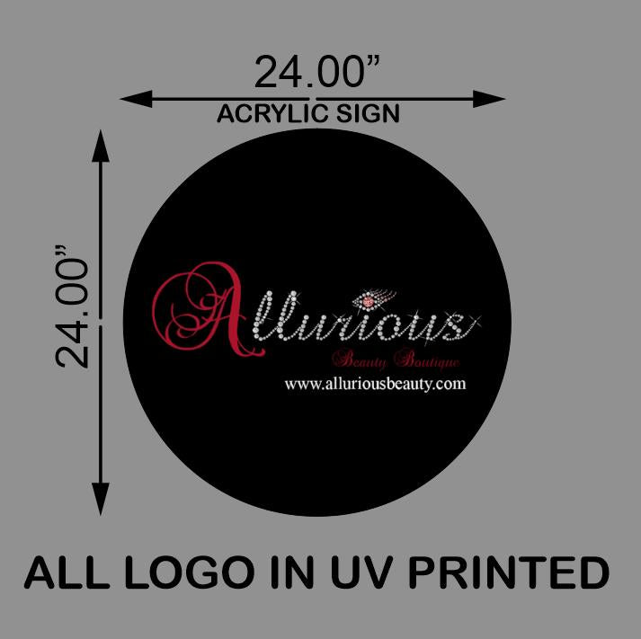 Allurious Beauty Boutique Round Acrylic Sign - Neonsnest.com