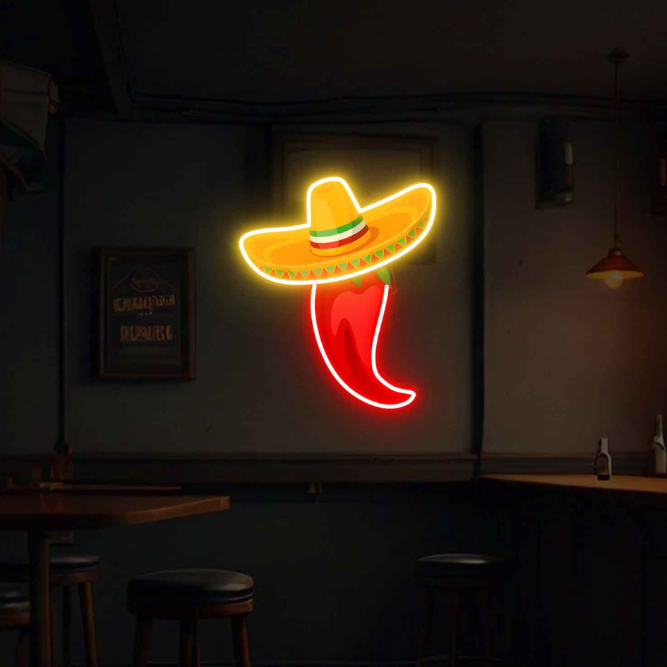 Spicy Cowboy Chili UV Neon Sign