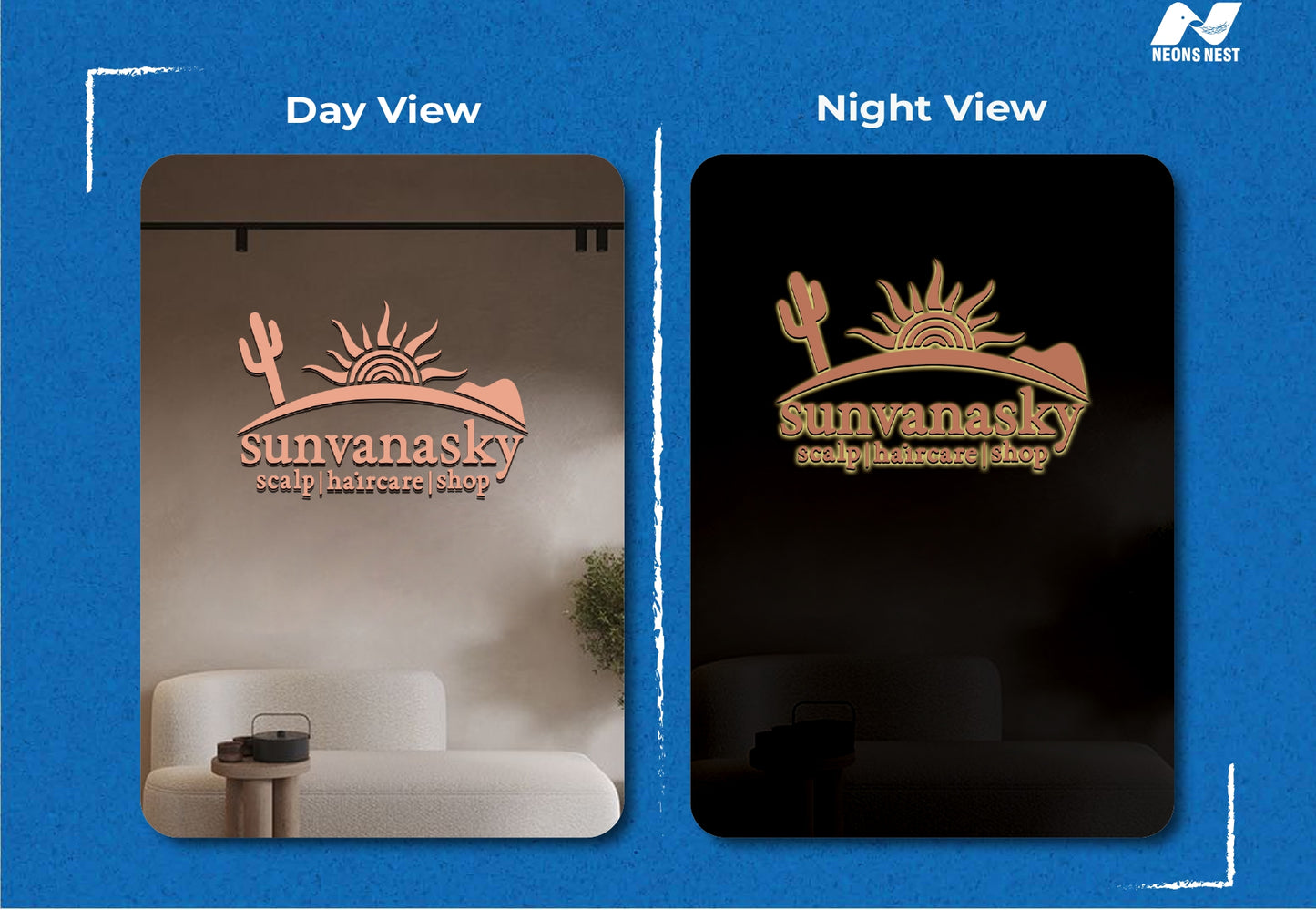 3D Metal Back-lit Sign-Sunvanasky scalp|haircare|shop