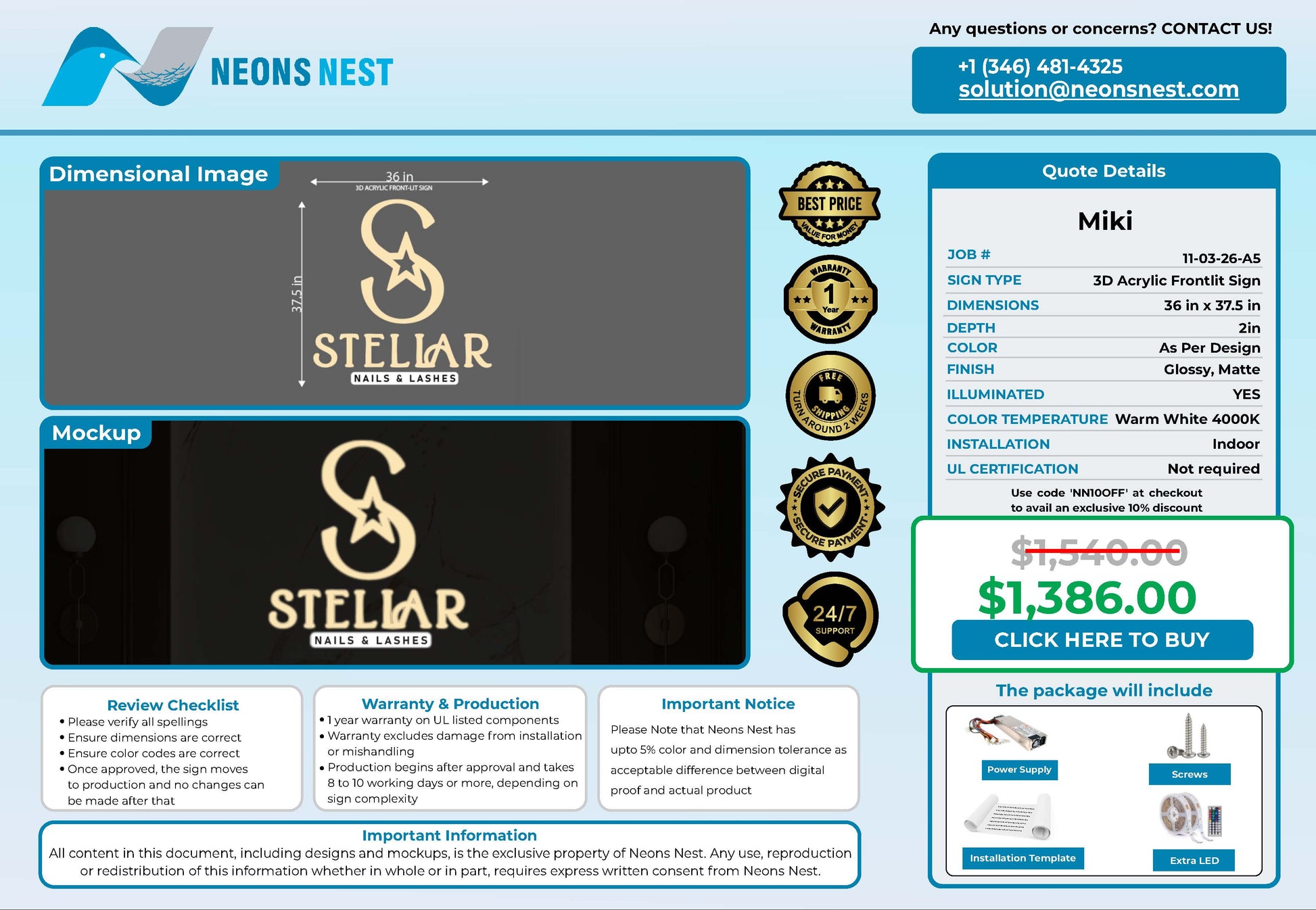 Stellar 3D Frontlit - Neonsnest.com