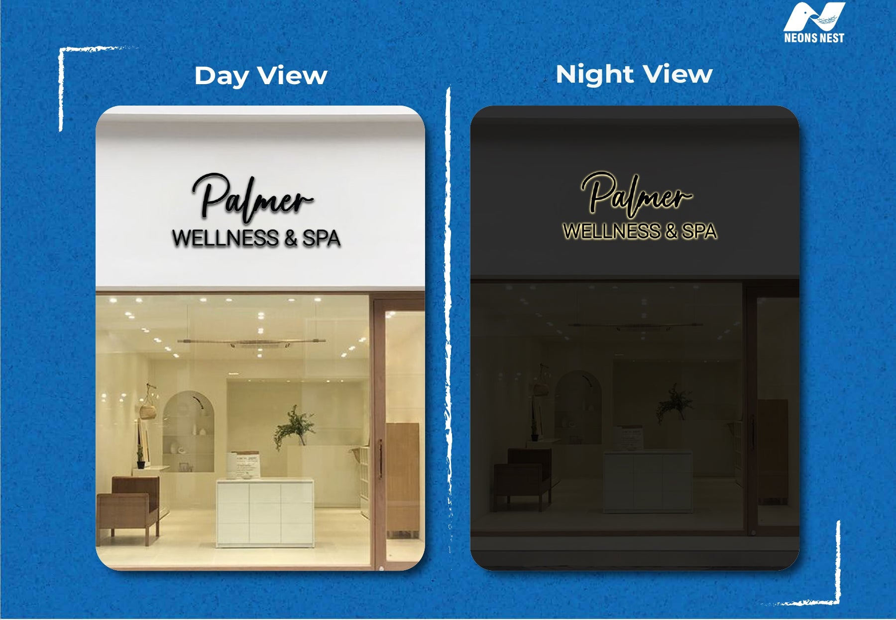 3D Metal Back-lit Sign-Palmer Wellness & Spa - Neonsnest.com