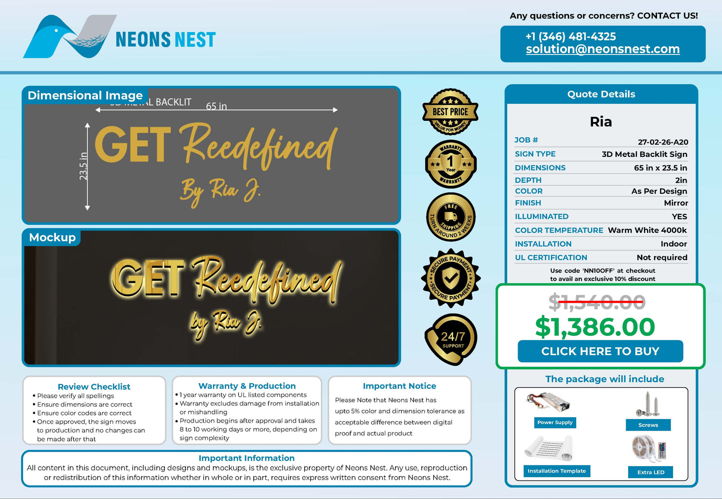 GET Reedefined 3D Metal Backlit Sign - Neonsnest.com