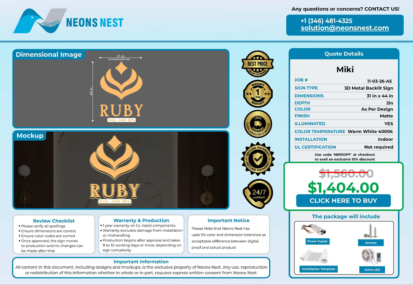 Ruby 3D Metal Backlit - Neonsnest.com