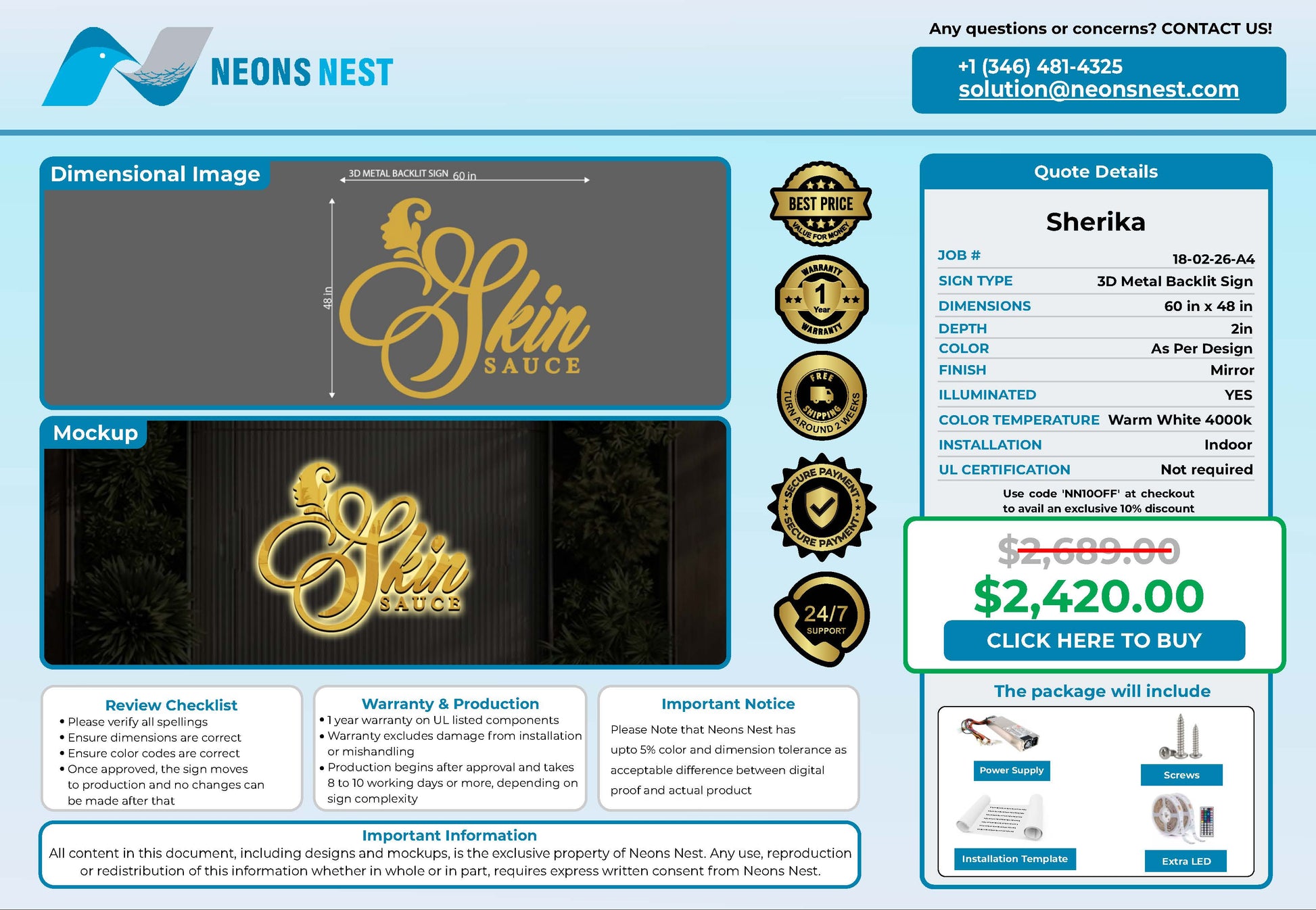 Skin Sauce 3D Metal Backlit Sign - Neonsnest.com
