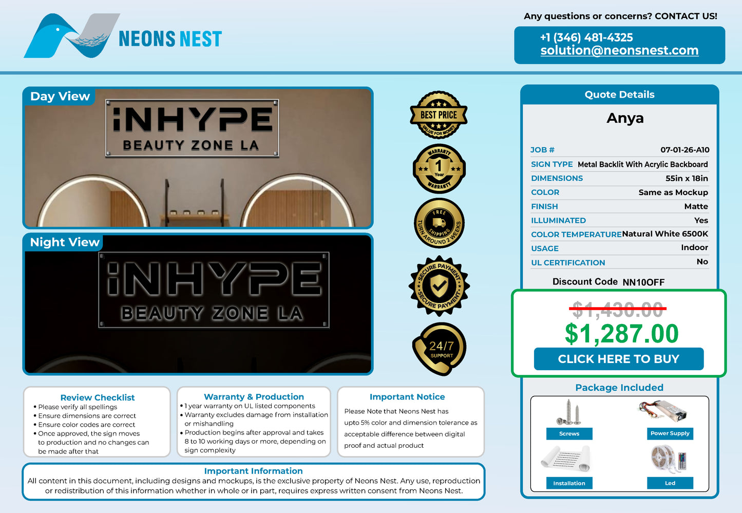 iNHYPE 3D Metal Backlit - Neonsnest.com