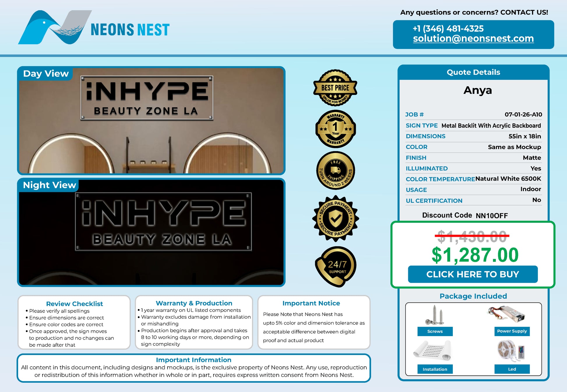 iNHYPE 3D Metal Backlit - Neonsnest.com