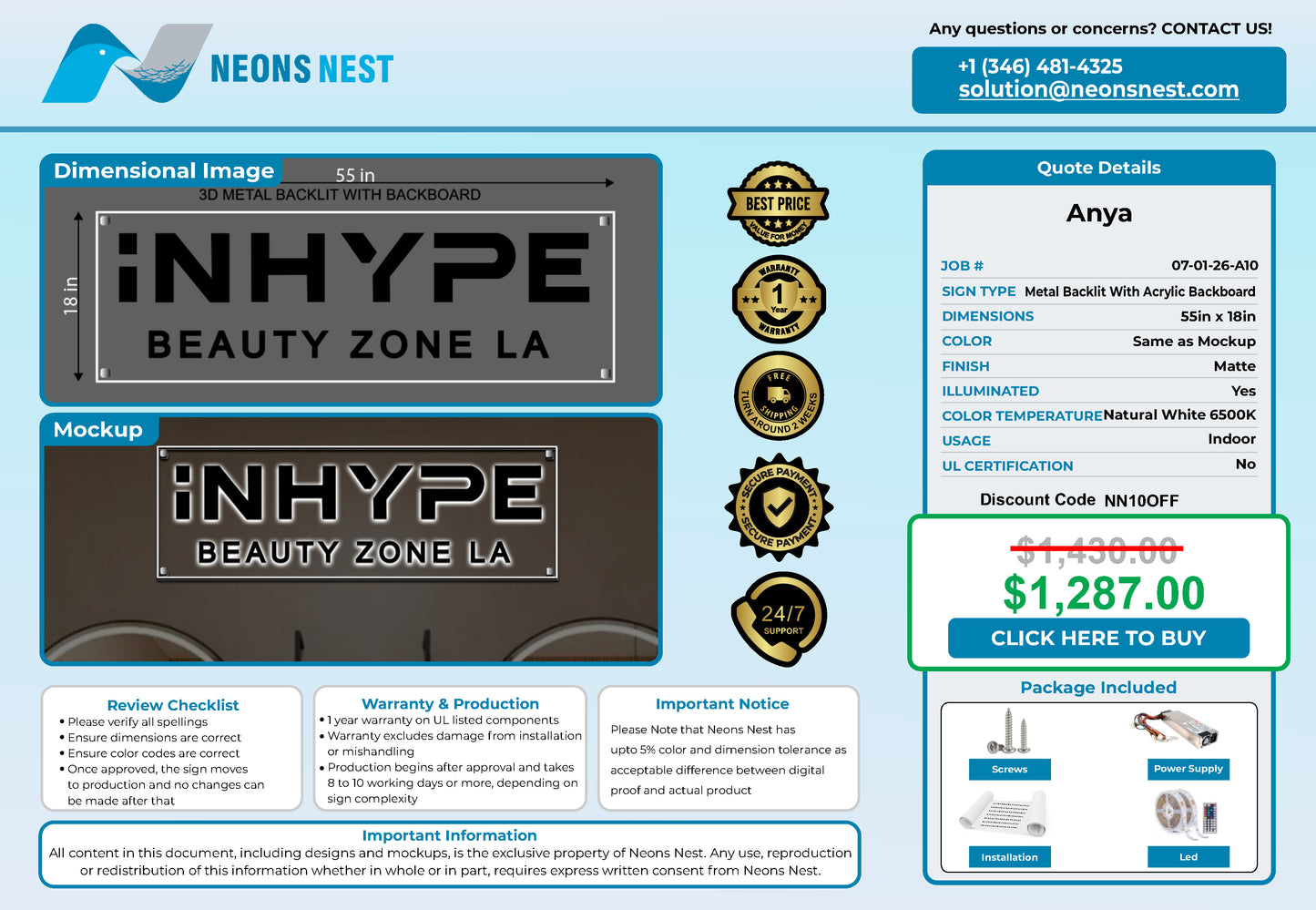 iNHYPE 3D Metal Backlit - Neonsnest.com
