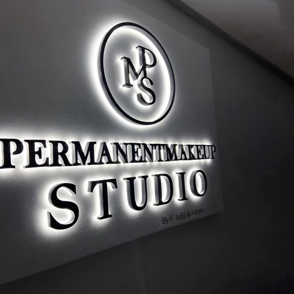 3D Metal backlit business sign