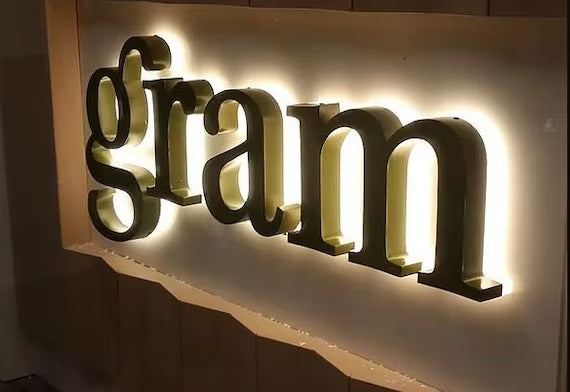 Led backlit 3D metal Sign