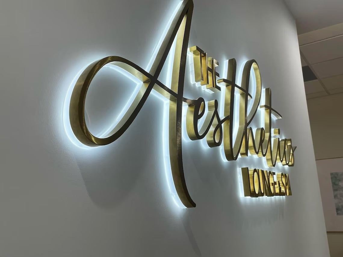 Custom 3D metal backlit spa sign