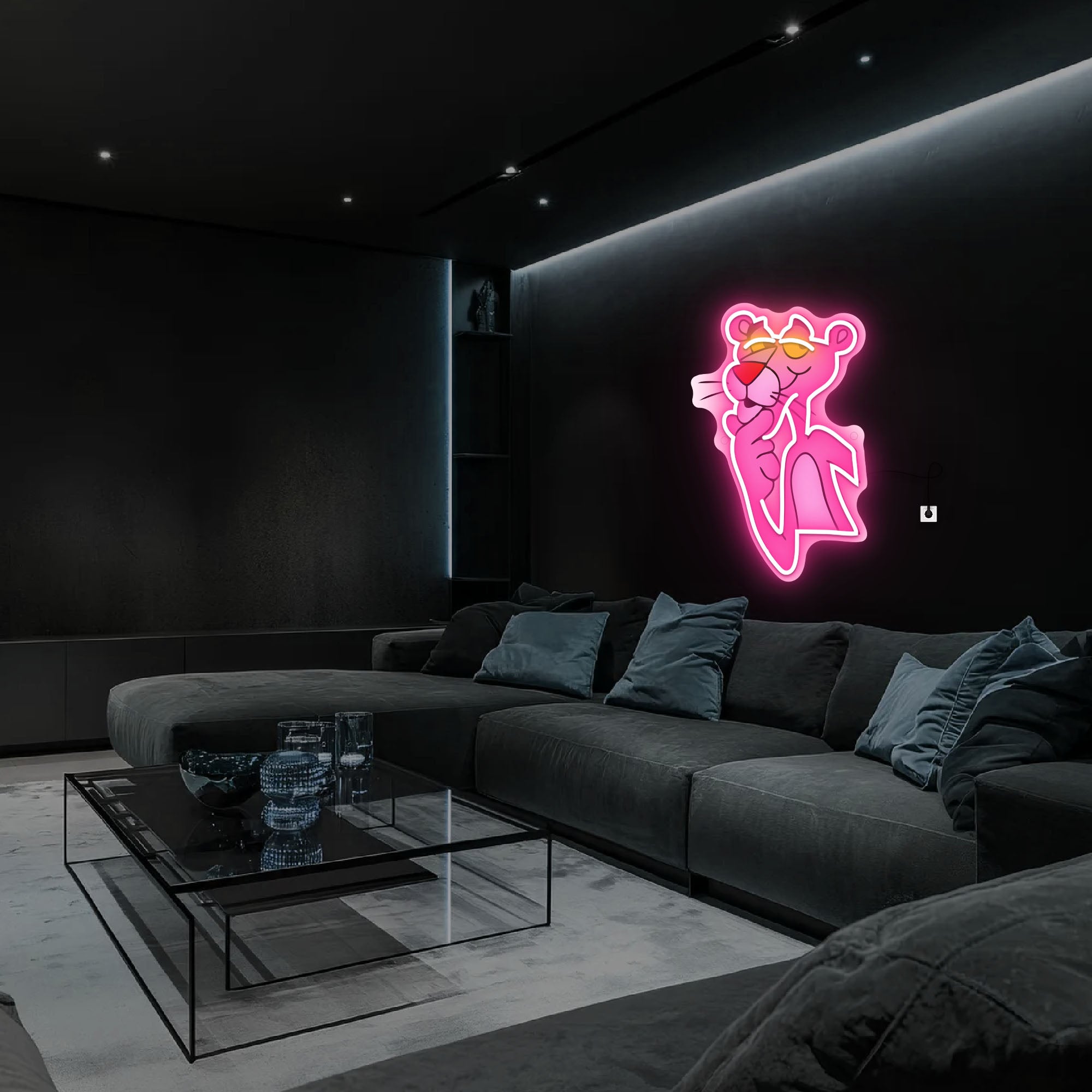 Pink Panther UV Neon Sign