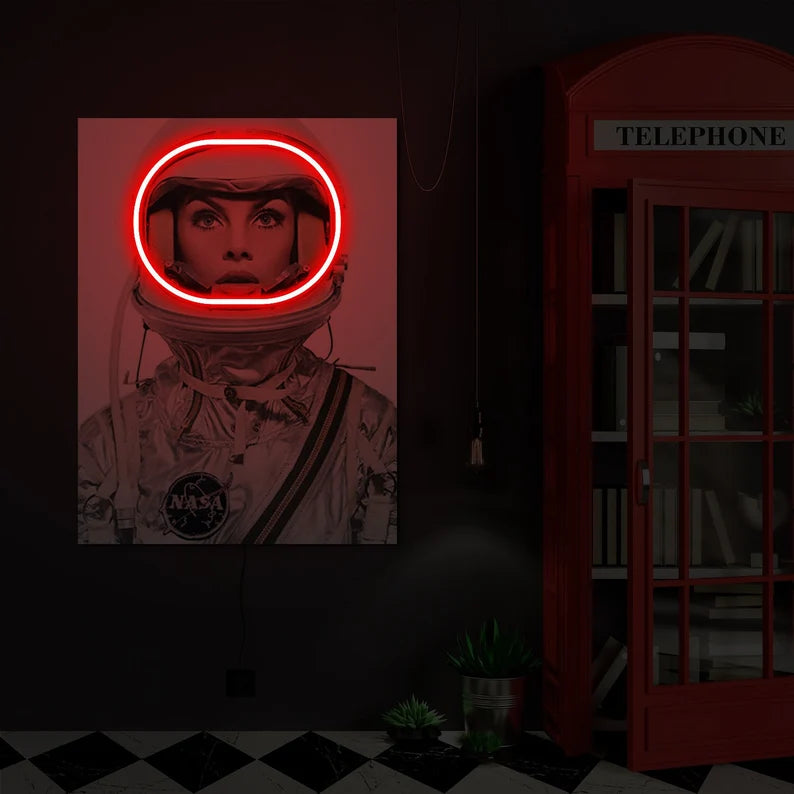 Jean Shrimpton Astronaut Neon Poster