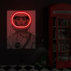 Jean Shrimpton Astronaut Neon Poster