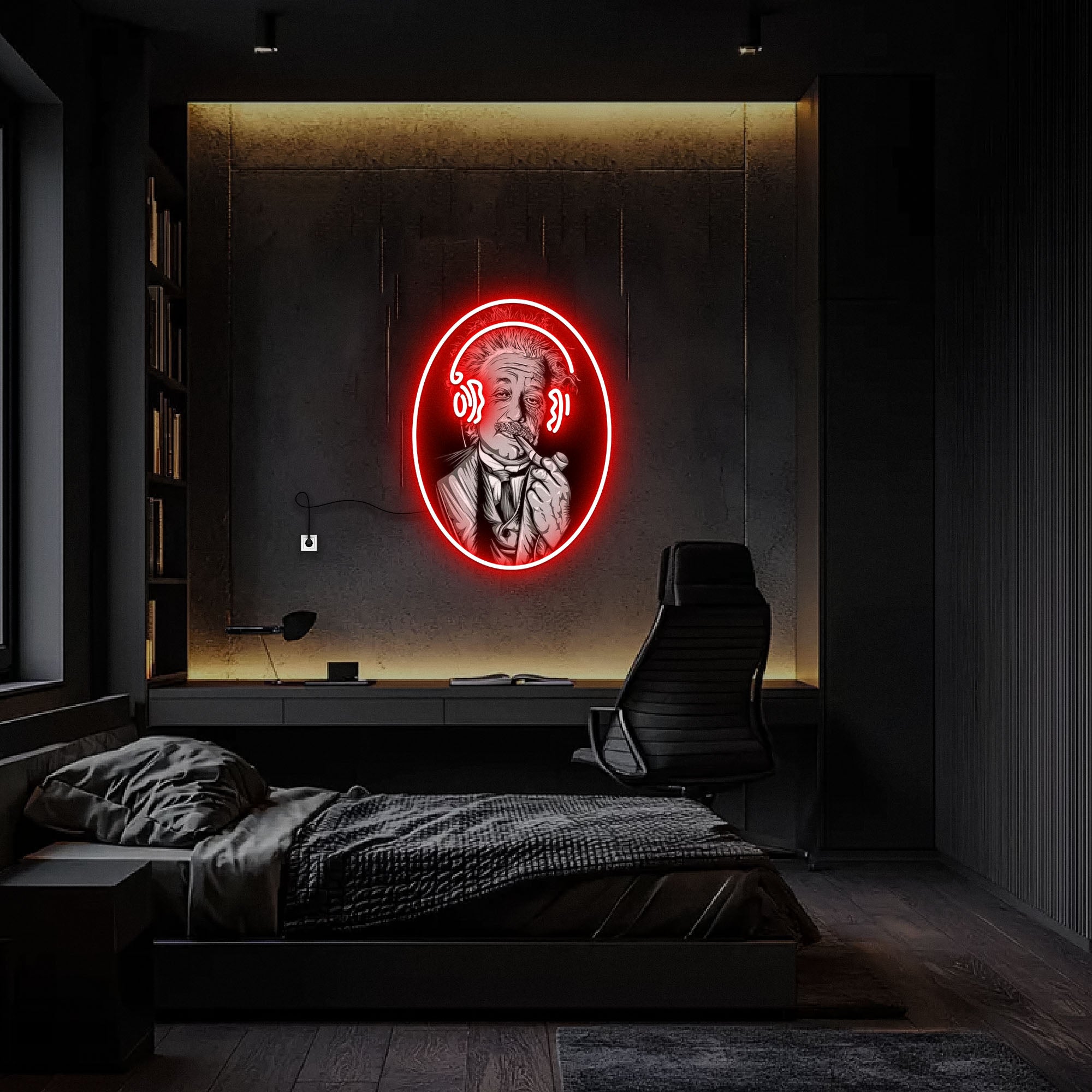 Einstein Chilling UV Neon Sign