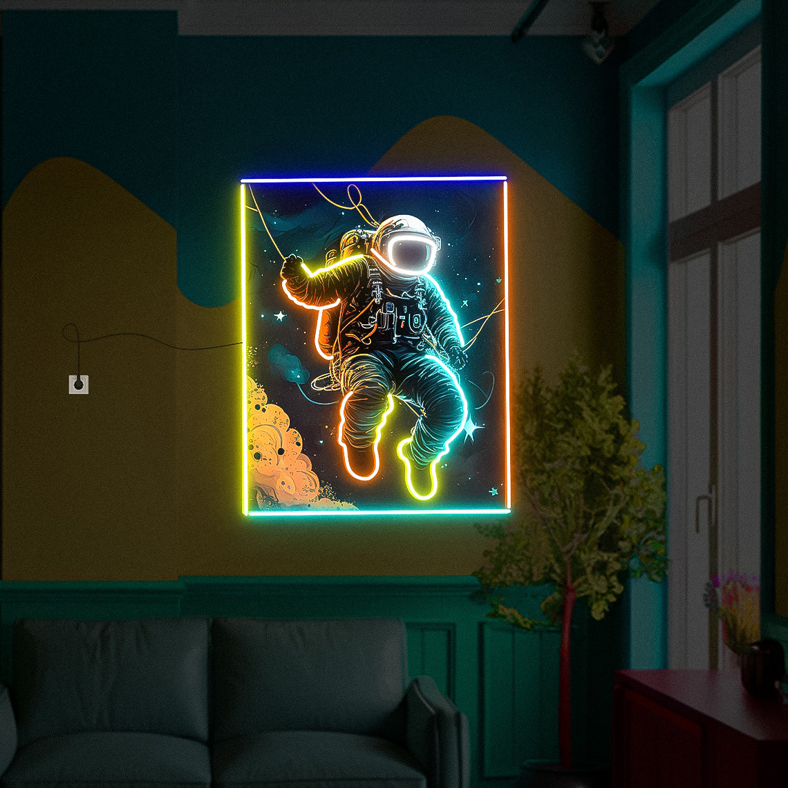 Astronaut UV Neon Sign