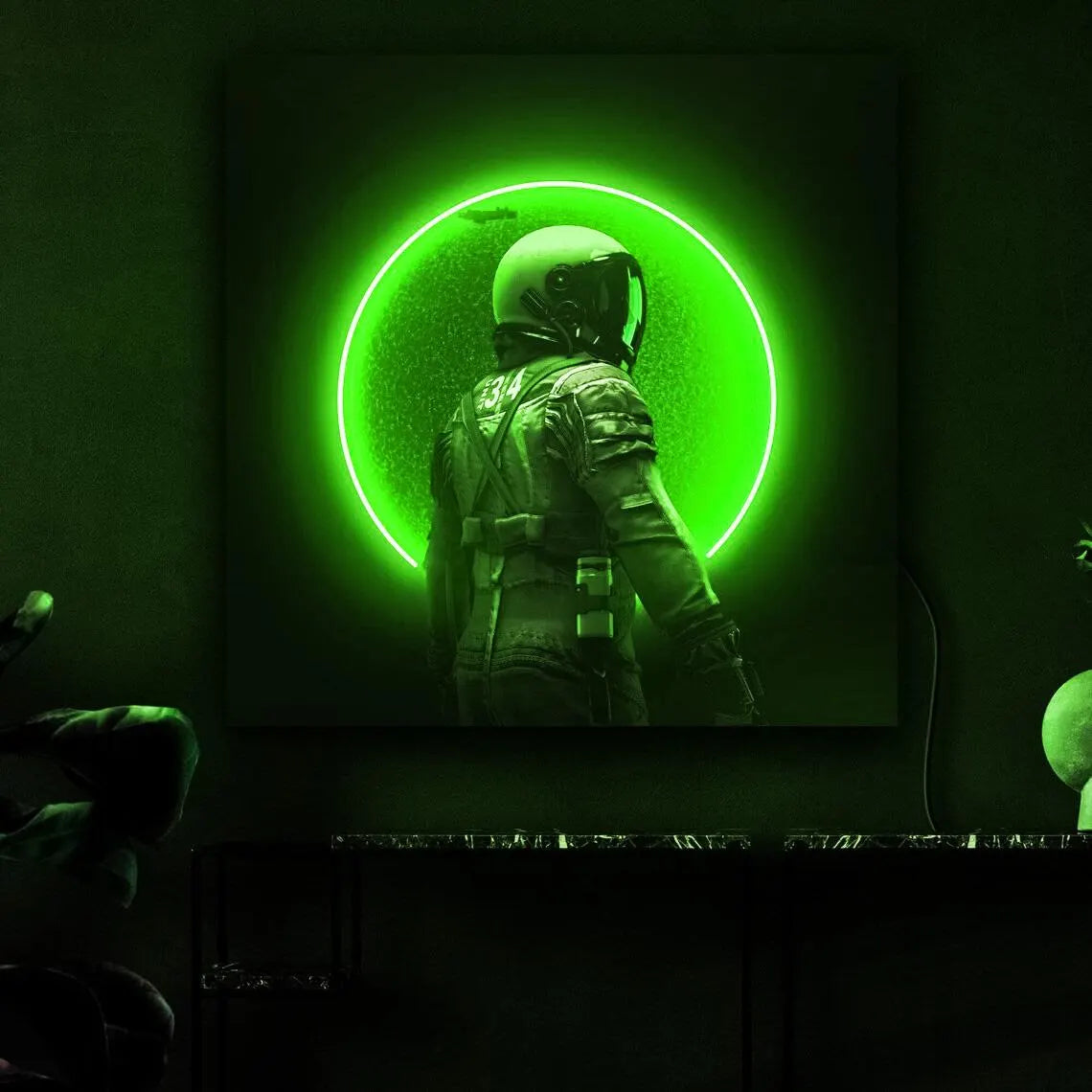 Astronaut on Moon UV Neon Sign