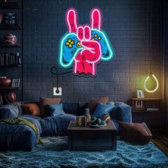 Gaming Handle UV Neon Sign