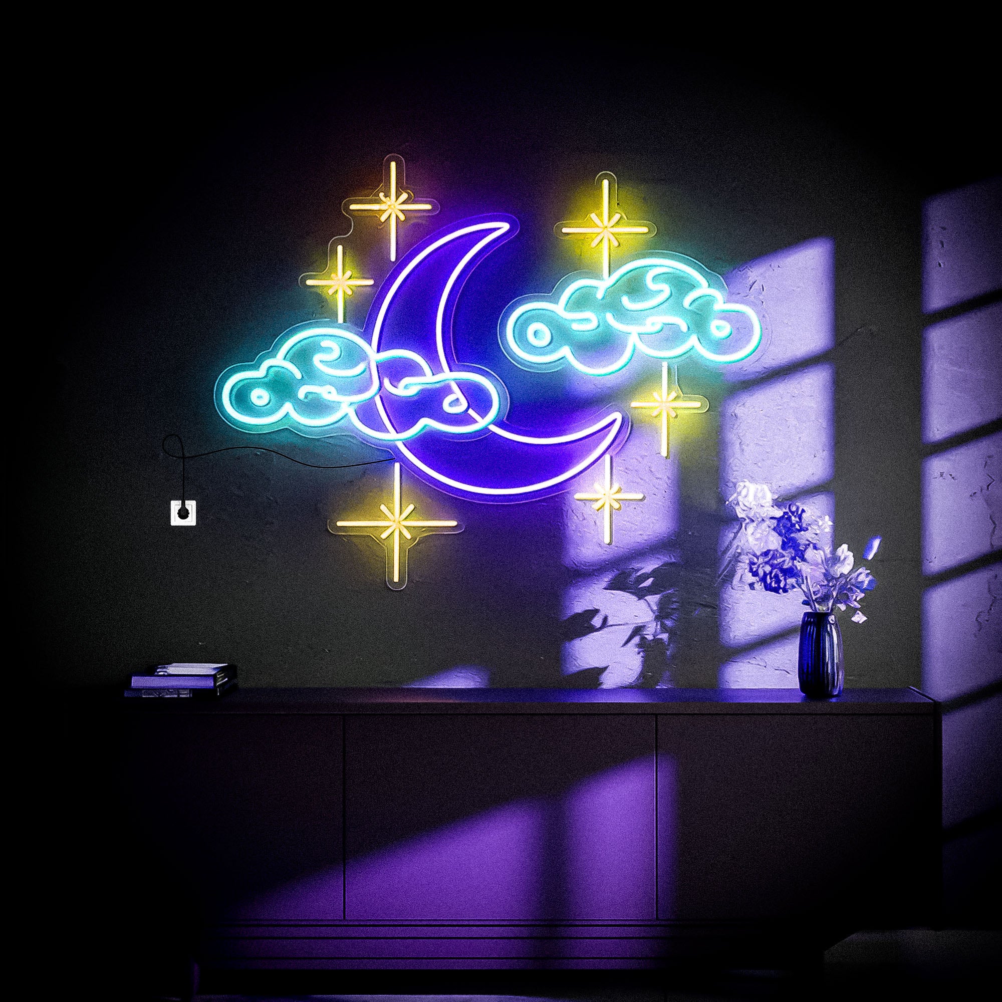 Moon Star Cloud Neon Sign