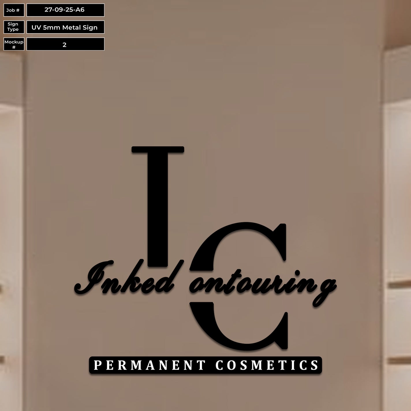 Inked Contouring PMU 5 mm Metal Sign