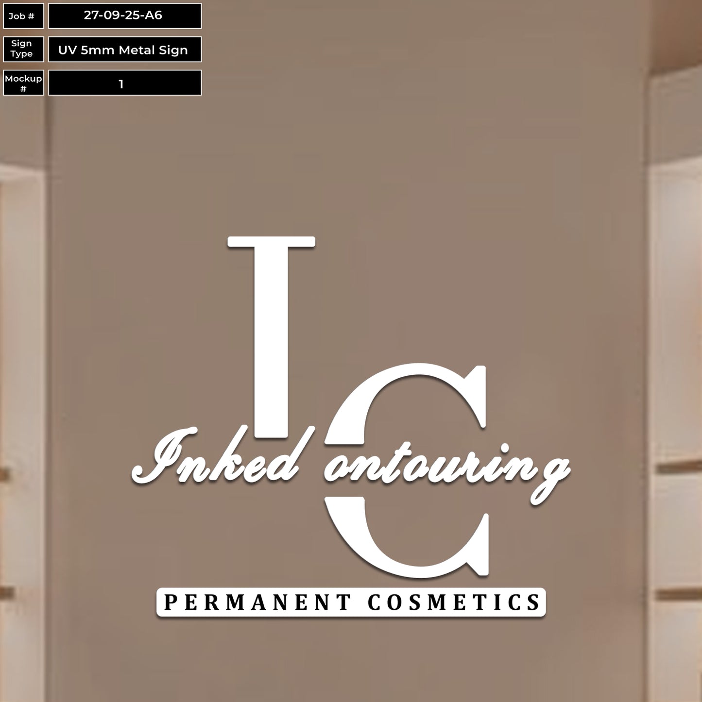 Inked Contouring PMU 5 mm Metal Sign
