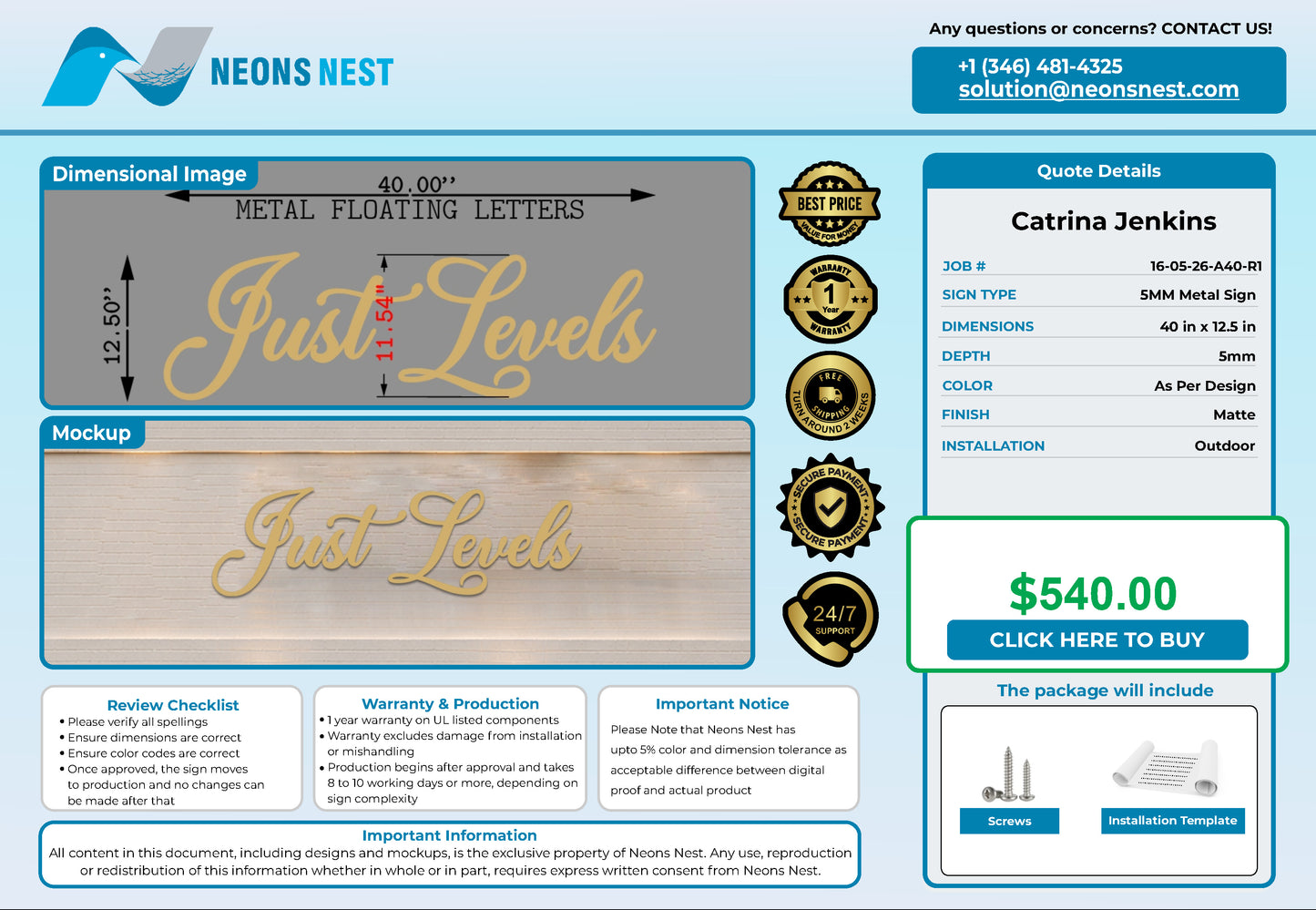 Just Levels Metal Floating Letters - Neonsnest.com