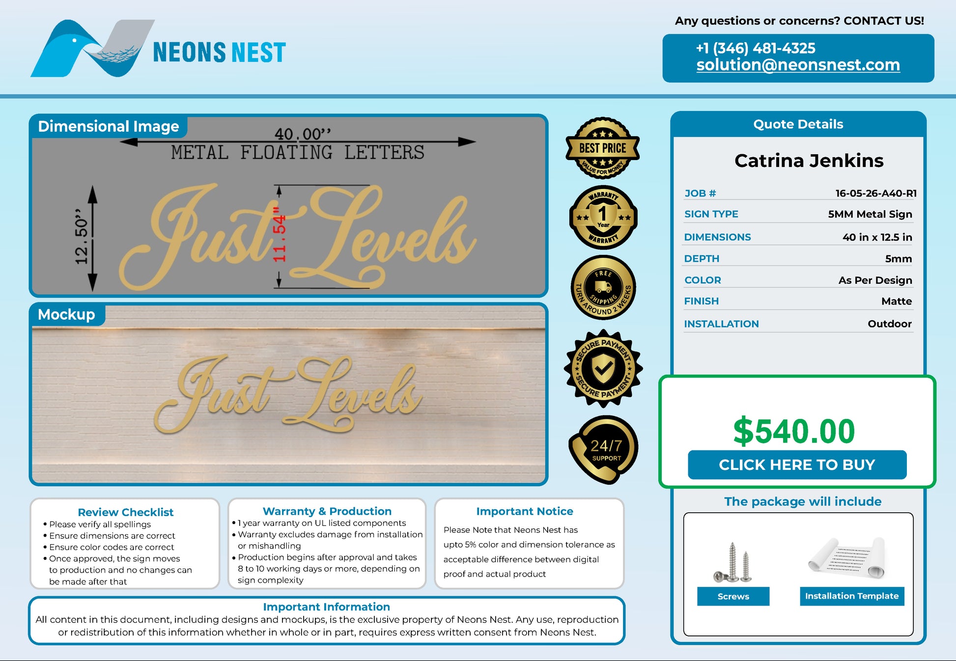Just Levels Metal Floating Letters - Neonsnest.com