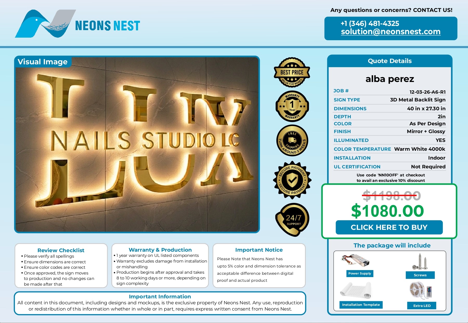 3D Metal Backlit Sign-AP Consulting - Neonsnest.com