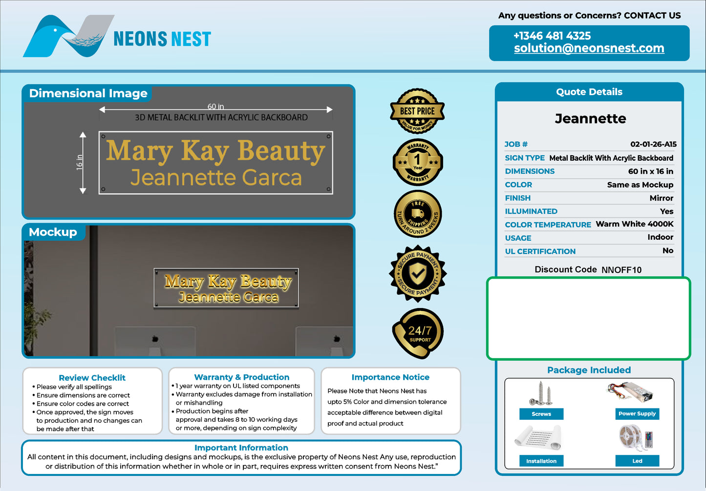 Mary Kay Beauty 3D Metal Backlit Sign - Neonsnest.com