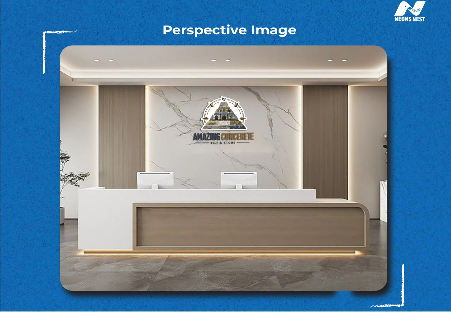 5mm Metal Floating Sign-Amazing Concerete Tile & Stone