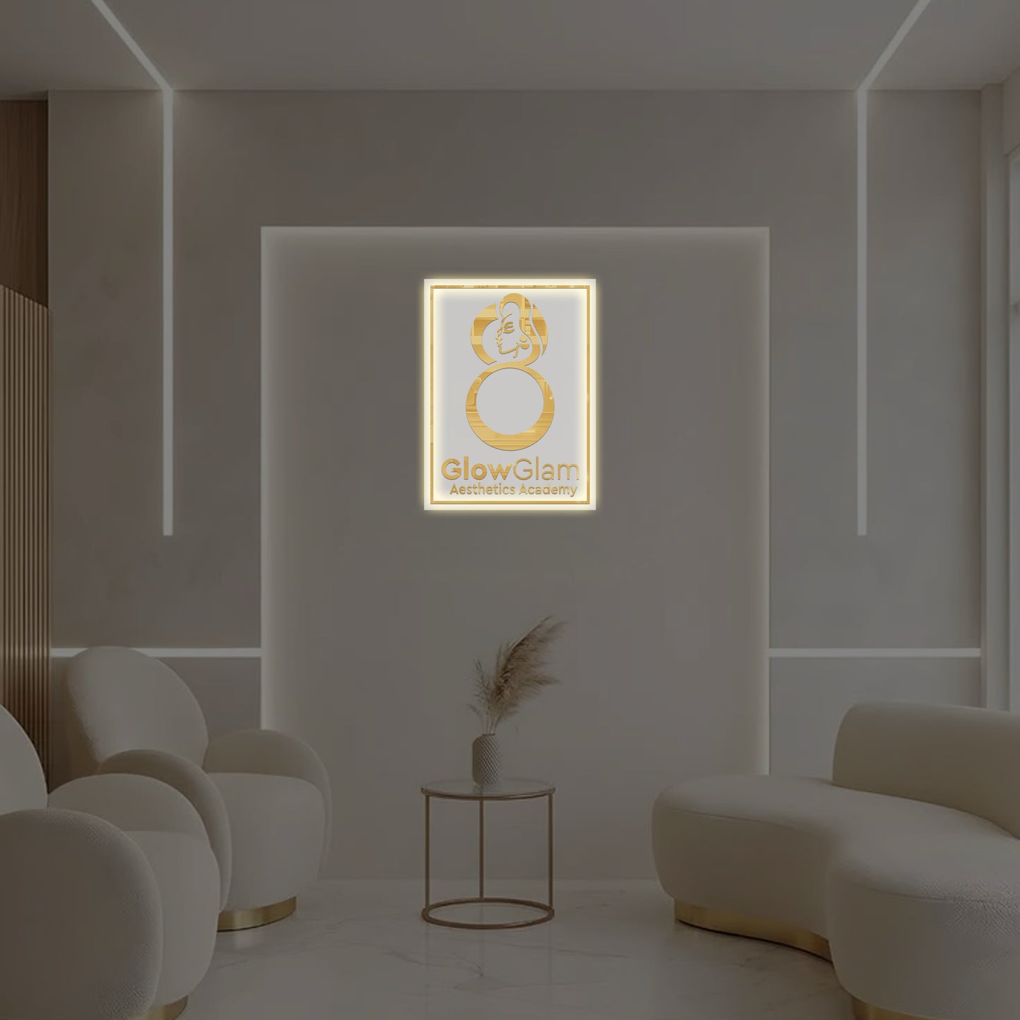 Glow Glam Aesthetics Academy Rectangle Acrylic Sign - Neonsnest.com