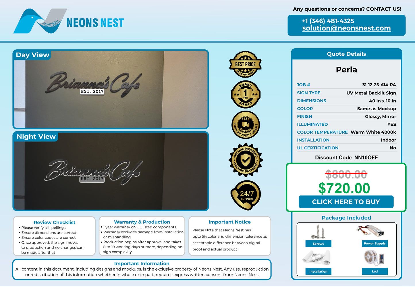 Brianna’s  3D Metal Backlit Sign - Neonsnest.com
