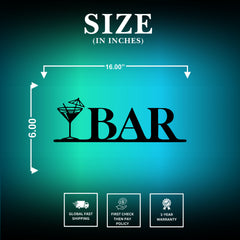 Bar Metal Sign Size