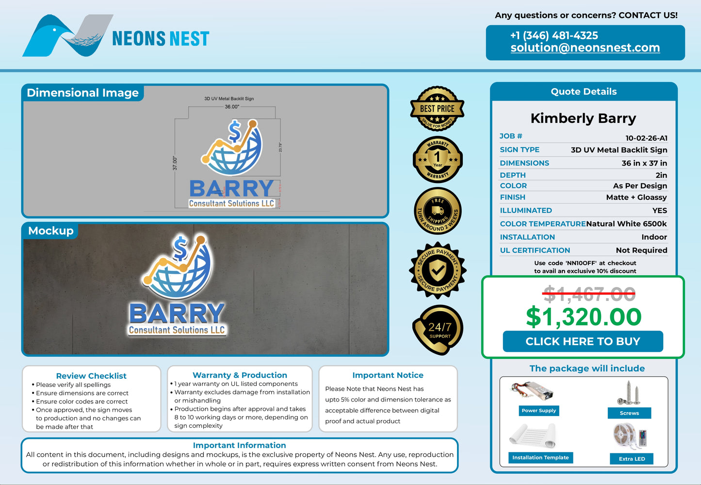 Barry Consultant Solutions 3D Metal Back-Lit