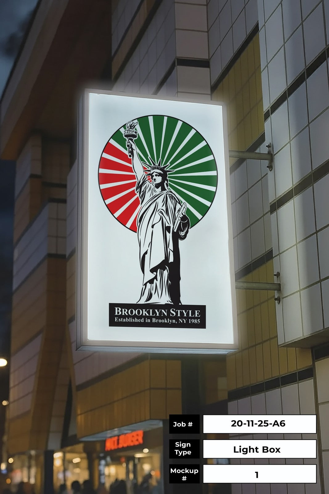 Brooklyns Style Lightbox Sign